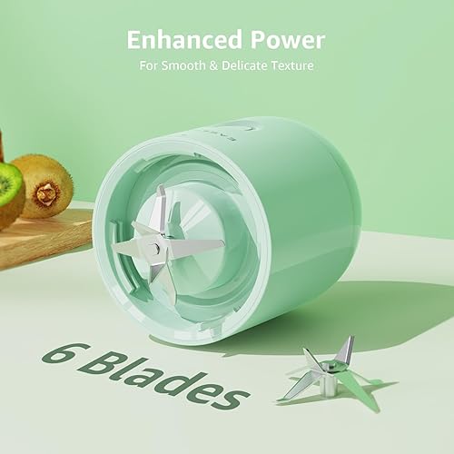 Miniatura 2 de Licuadora portátil, licuadora personal para batidos y batidos, mini licuadora rápida de jugo fresco sobre la marcha con 6 cuchillas, licuadora