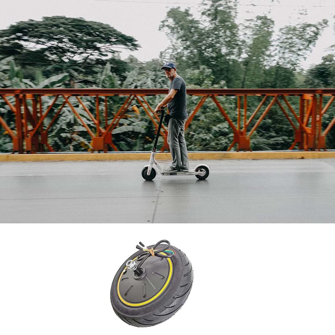60/70-6.5 Moteur Scooter éLectrique 36V 500W Roue de Moteur pour Max G30 Scooter Roue Motrice ArrièRe PièCes de Moteur de Pneu