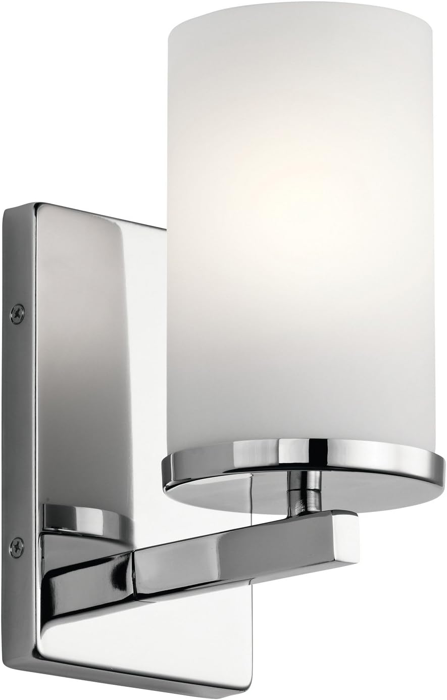 Kichler Crosby 9.25" 1 Light Wall Sconce with Satin Etched Cased Opal Brushed Nickel