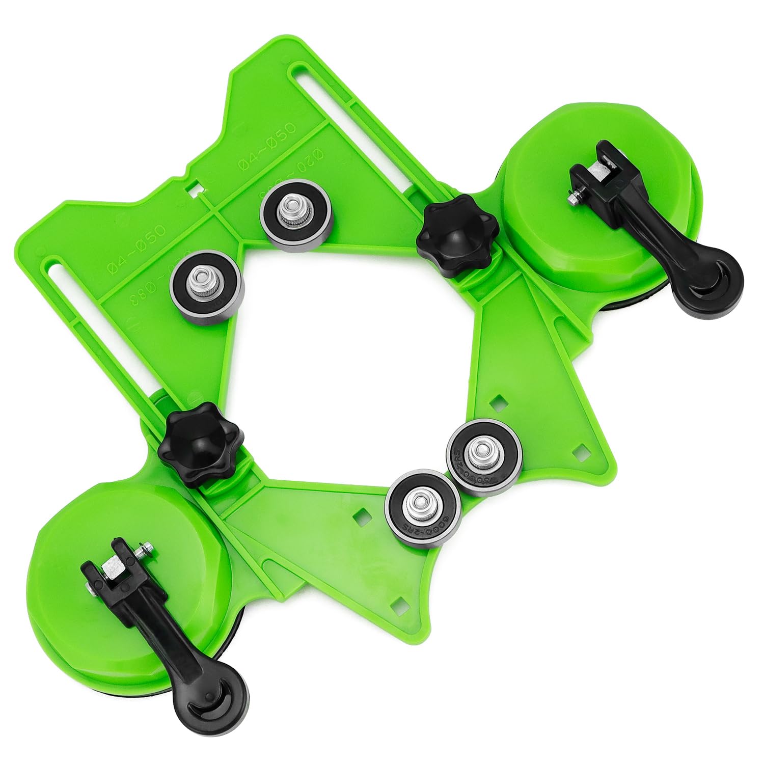 QWORK® Localizzatore di Fori per Punta da Trapano, 4-83 mm Punzone Regolabile con Base a Vuoto, Taglierina per Piastrelle, Taglierina Diamantata per Vetro, Marmo, Piastrelle