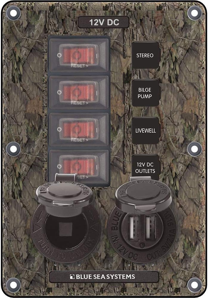 4324-BSS Panel Switch H2O CB 4POS SCKT, Camouflage