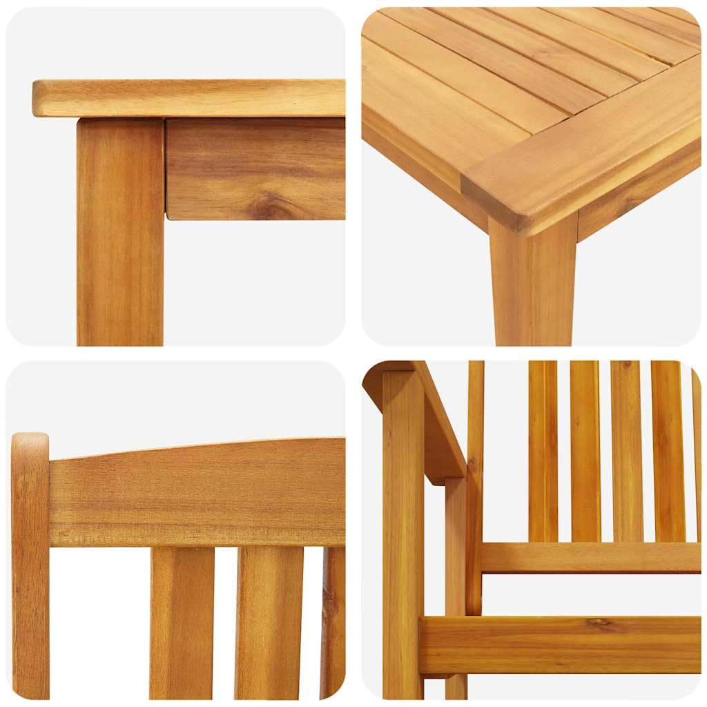 vidaXL Set da Pranzo per Giardino 9 pcs Marrone, Set da esterno in acacia, arredo giardino rustico, tavolo e sedie per terrazzo e feste in giardino
