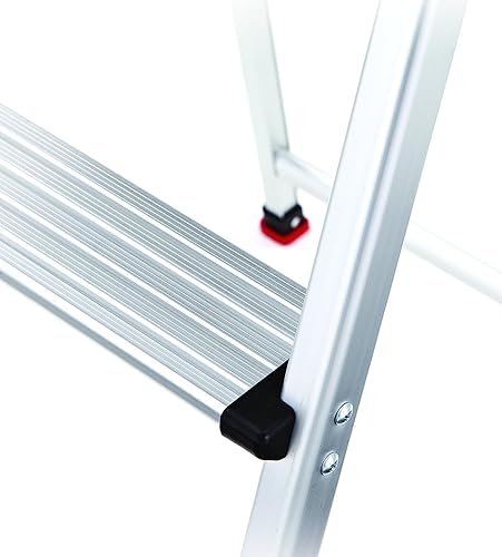 Miniatura 4 de Rubbermaid 2-Step Ladder, Aluminum Lightweight Folding Step Stool with Project Top, Silver, Tested to US Safety Standards, No