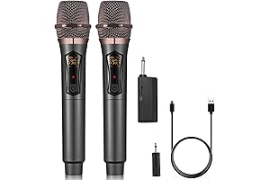 ALPOWL Wireless Microphone, 50 Hours Duration 200Ft Microphone Range
