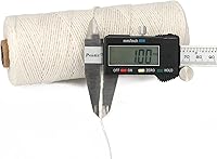 Vista 2 de G2PLUS Cuerda de algodón blanco, 1MM 656 pies de hilo de algodón para panaderos para atar carne, asar, salchichas, pavo, carniceros (blanco claro)