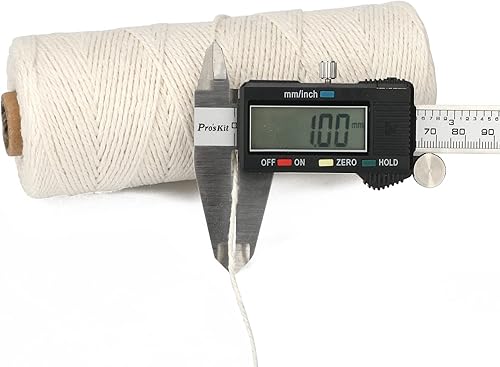 Miniatura 2 de G2PLUS Cuerda de algodón blanco, 1MM 656 pies de hilo de algodón para panaderos para atar carne, asar, salchichas, pavo, carniceros (blanco claro)
