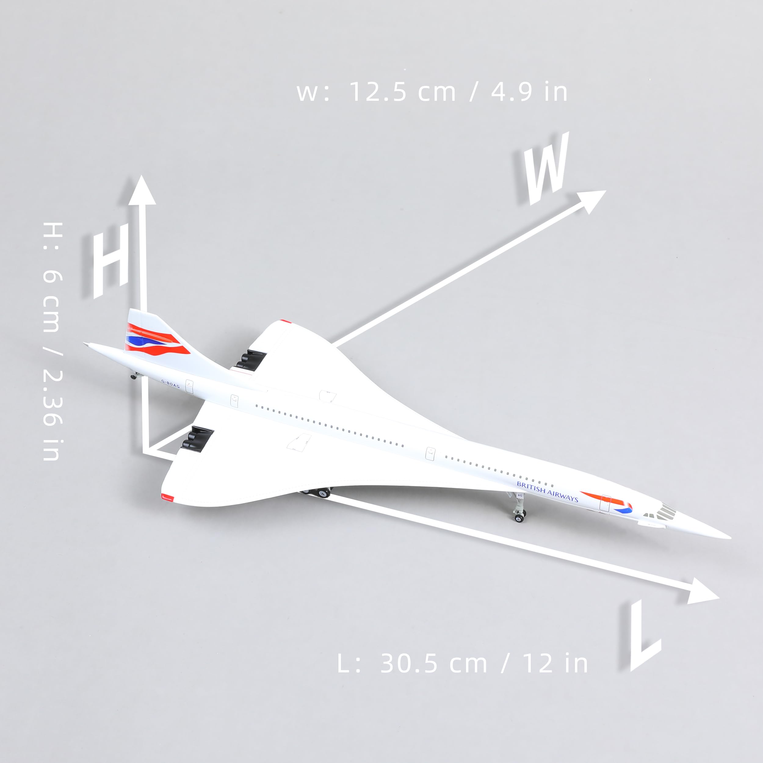 QIYUMOKE 1:200 Scale Die-cast Metal Concorde Airplane - British Airways Edition, 03.british Airways 1/200, Maßstab 1/200 - Image 2