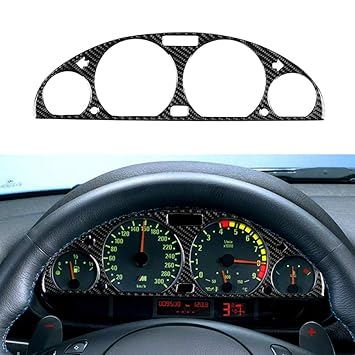 Haibing Carbon Fiber Interior Instrument Dashboard Cover Dashboard Panel Frame Sticker Decorative Cover for BMW 3 Series E46 (1998-2005)