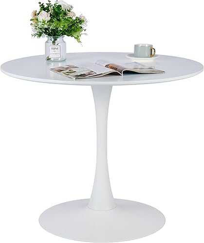 Miniatura 28 de VONLUCE Mesa de comedor cuadrada moderna para 2 y 4 personas, mesa de comedor pequeña de cocina con pedestal de 32 pulgadas, estilo de mediados de