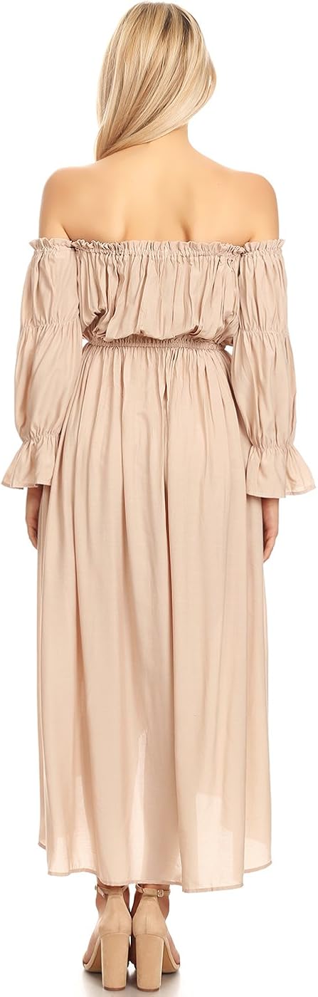 Off Shoulder Renaissance Peasant Dress ...