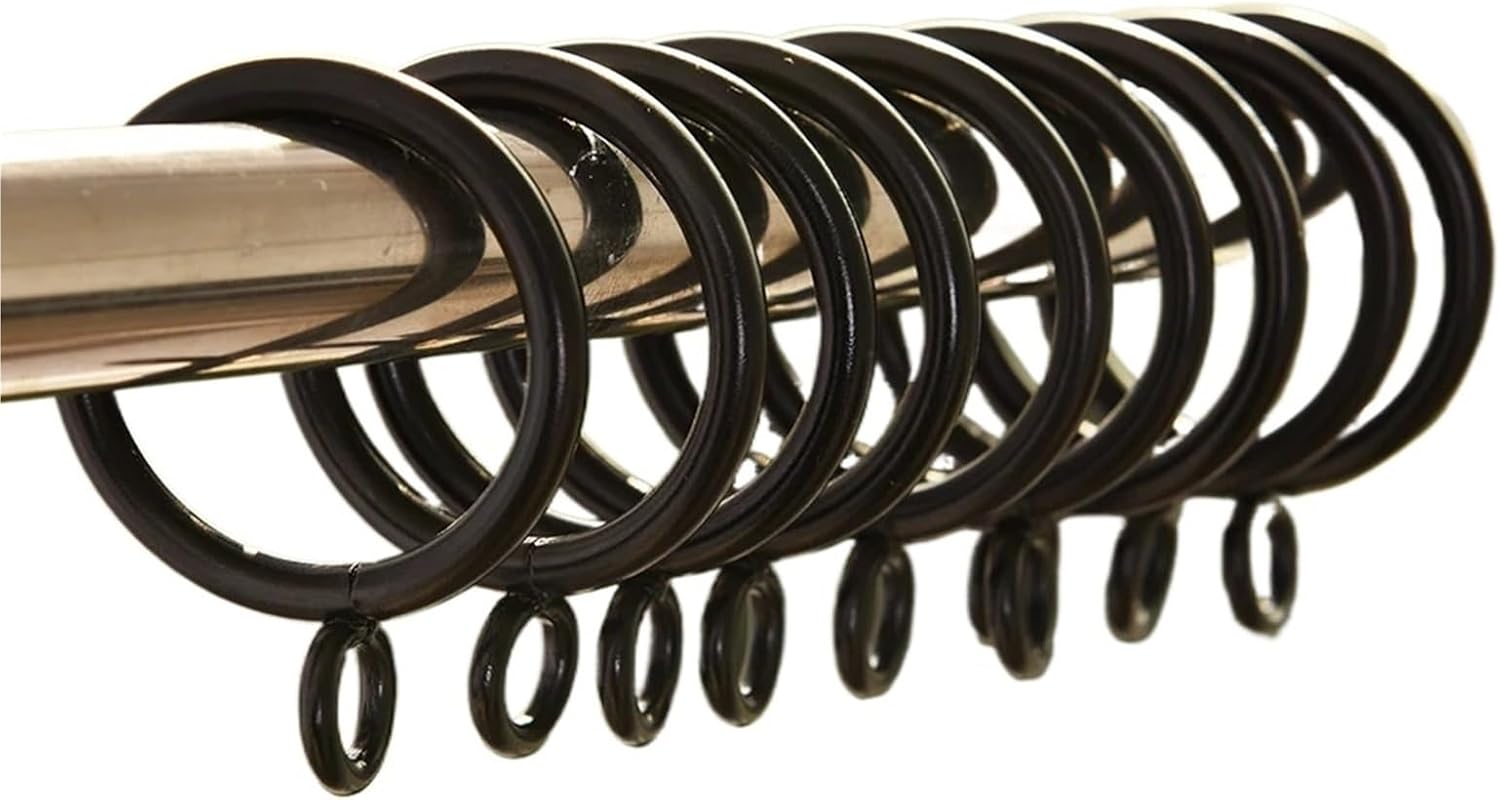 100Pcs 5 Sizes Black Metal Curtain Rings Hanging Rings(45mm Black)
