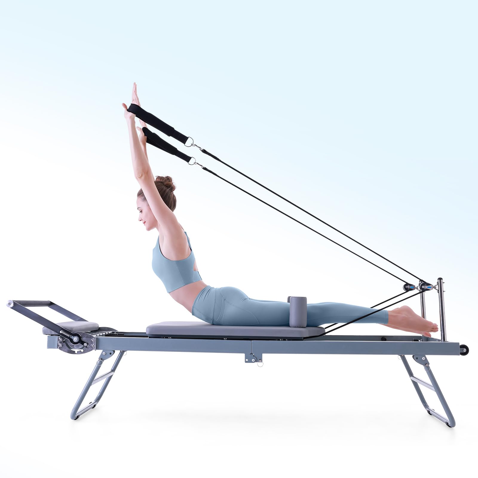 ARKANTOS Pilates Reformer Machine Foldable, Reformer Pilates Equipment for Gym Workout and Home Use, Suitable for Intermediate and Beginners Users