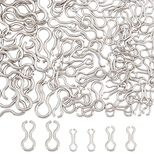 SUPERFINDINGS 240Pcs 3 Size Fishing Sinker Eyes Eyelets DIY Fishing Lures Eyelet Stainless Steel 8-Shaped Loops Eyelets Swivels Clip for Lead Weights Molds Tackle Accessories