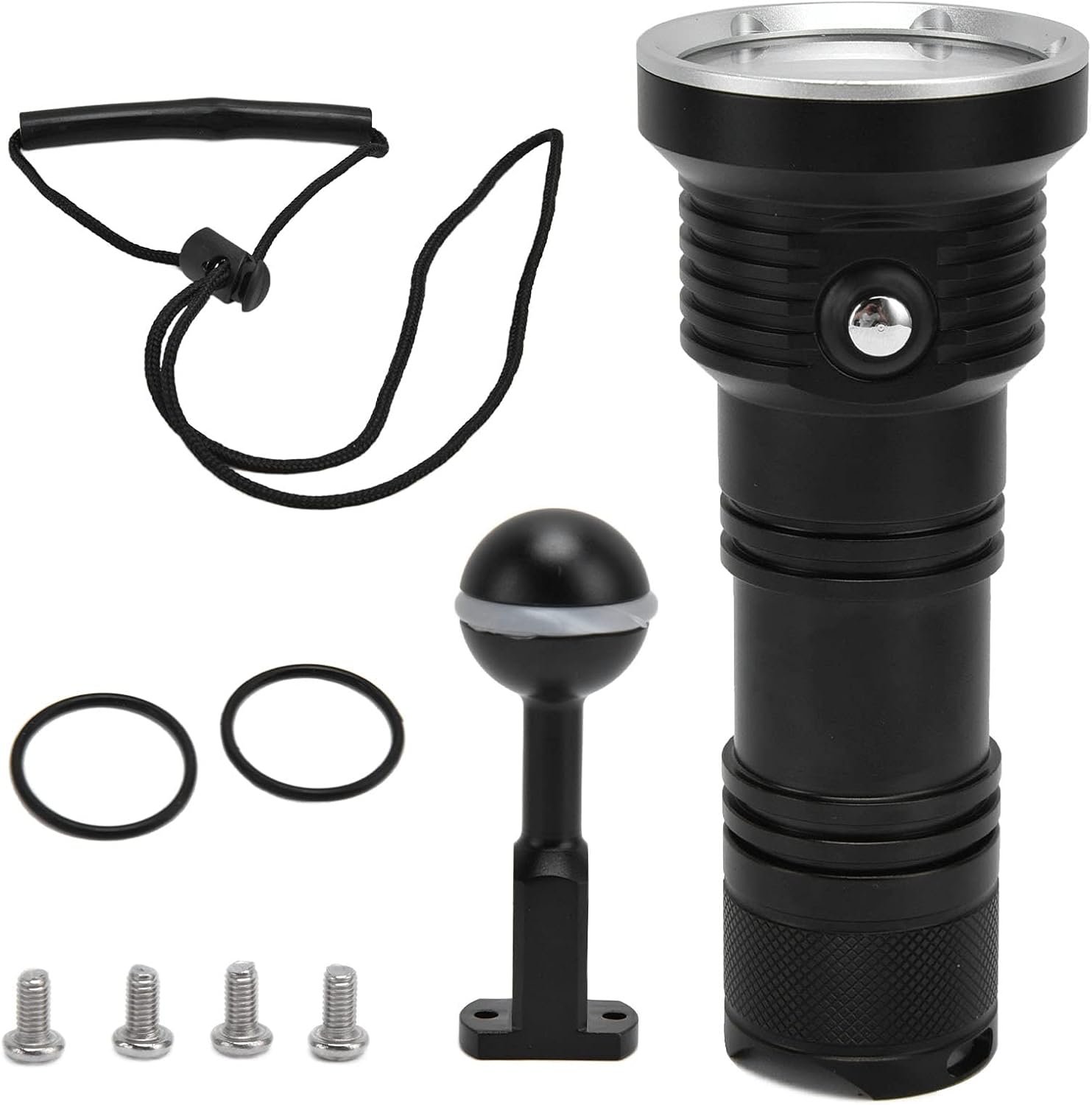 Hyuduo Submarine Light 12LED Flashlight Aluminum Flashlight with 3 Lighting Colors 5 Lighting Modes for Diving Fishing 10000LM Brightness Diving Lights