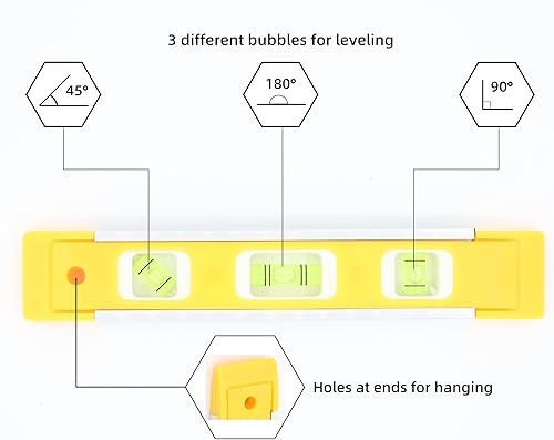 Miniatura 2 de Nivel de torpedo magnético de 9 pulgadas - Precisión de 3 burbujas (4590180) para una medición precisa. Herramienta de nivelación duradera y