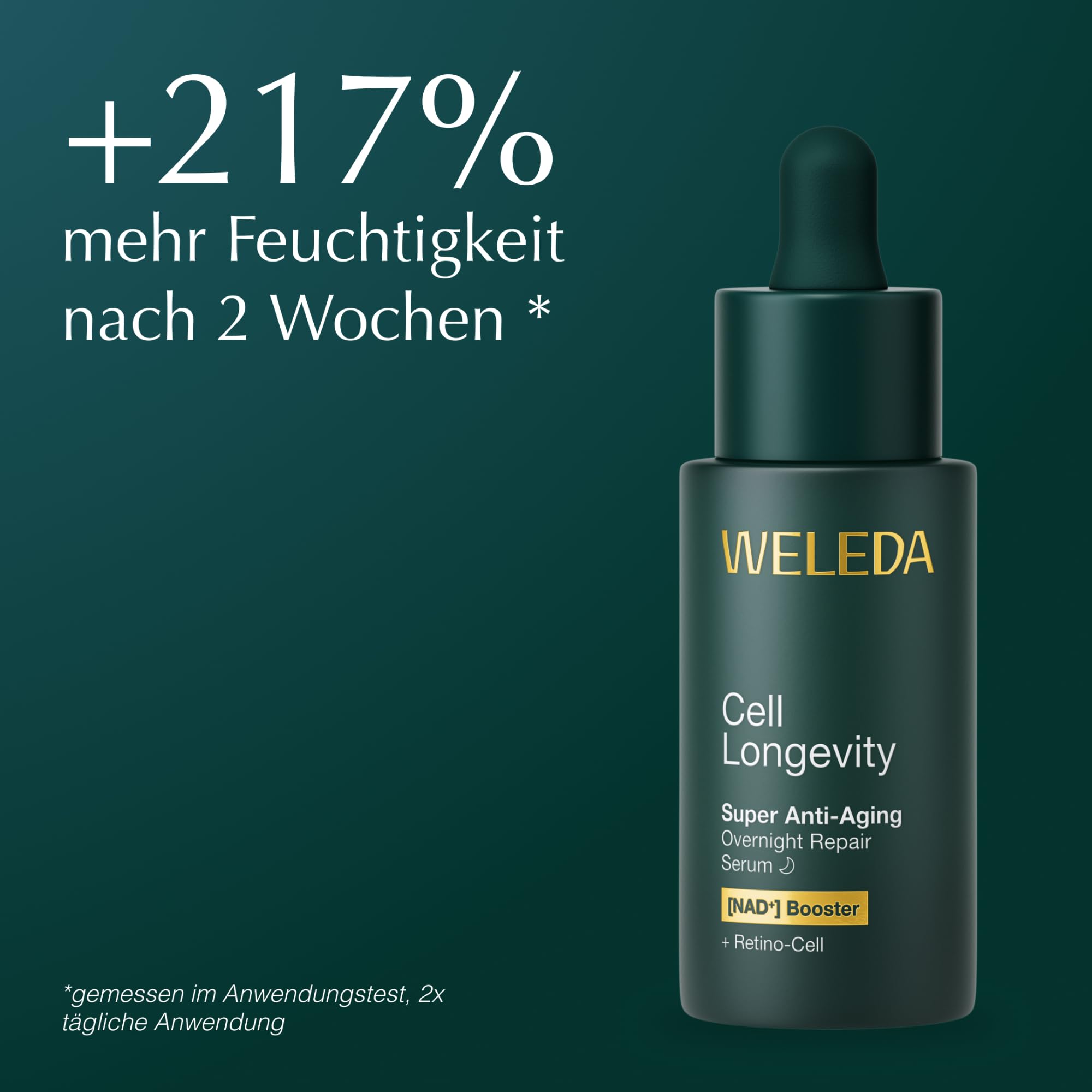 WELEDA Cell Longevity Super Anti-Aging Overnight Repair Serum - Gesichtspflege Serum mit [NAD⁺] Booster & [Retino-Cell] mindert die 10 Zeichen der Hautalterung (Naturkosmetik, vegan, 30ml)