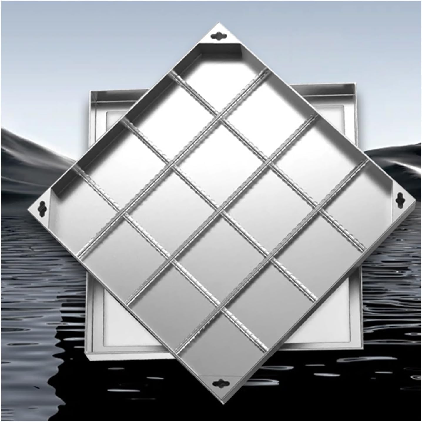 WXPGFEQ Stainless Steel Portable Sewer Cover for HighwaysDrainage Grate with Frame Ideal for Wastewater Management and Safety Solutions