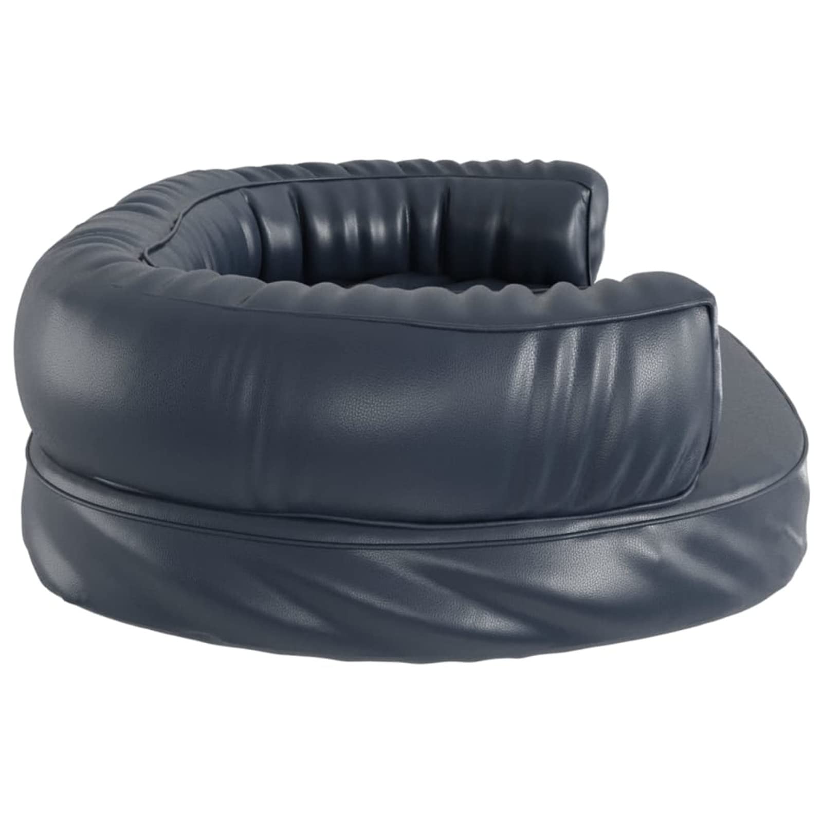 LAPOOH Ergonomisches Schaumstoff-Hundebett, Dunkelblau, 88 x 65 cm, Kunstleder, Hundebett, ergonomische Hundebett-Matratze, Hundekäfig-Bett, 171315