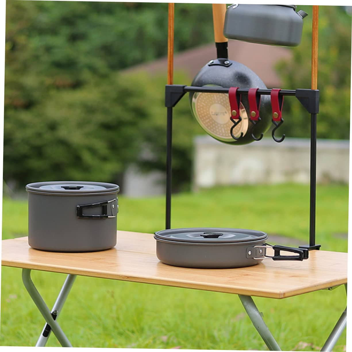 Happyyami 1 Juego Estante de Escritorio Linterna de Camping Soporte para Acampar Accesorios para Acampar Colgador de artículos Diversos para Acampar Estante al Aire Libre Almacenamiento