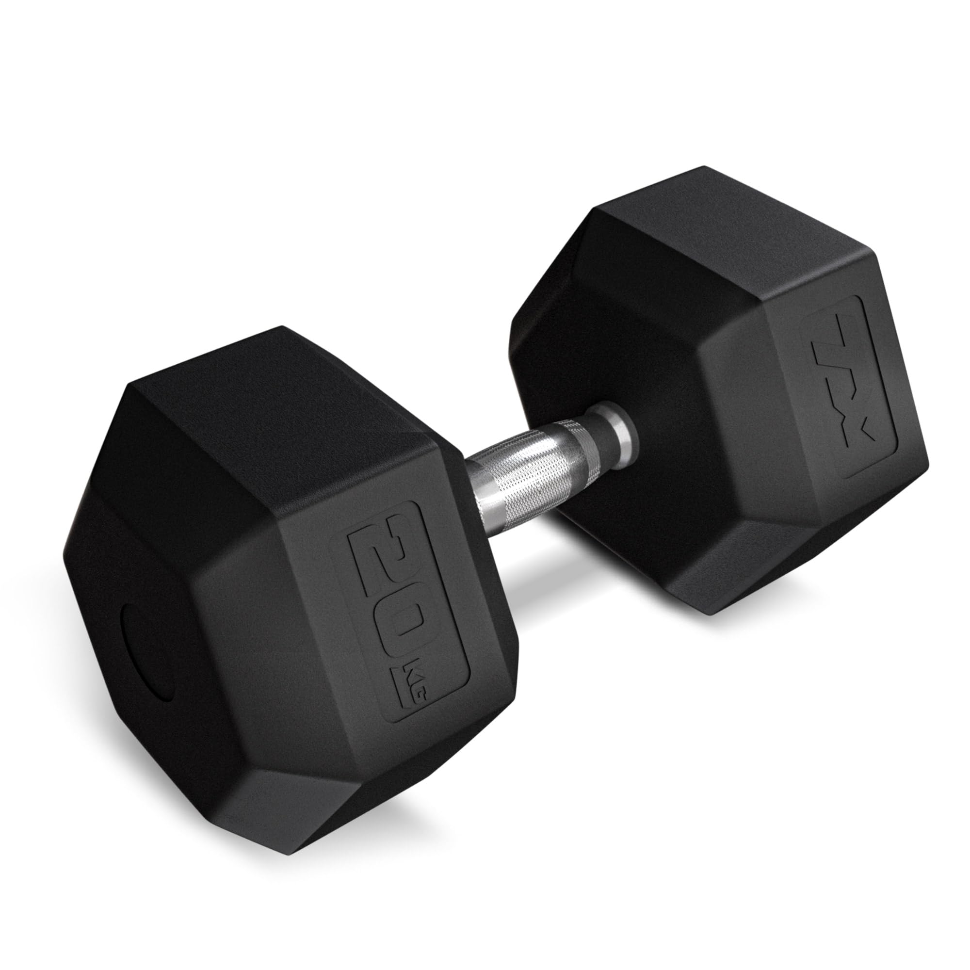 TREX SPORT Hexagon Hanteln | gummierte Kurzhanteln 2,5kg-25kg mit verchromtem Griff | Hanteln Dumbbells