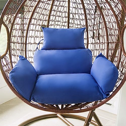 BAHULA Cojines Colgantes de la Silla del Huevo Cubierta Desmontable Colgante Basket Chair Seat Cushion Replacement Cover para el jardín al Aire Libre del Patio Interior,Azul
