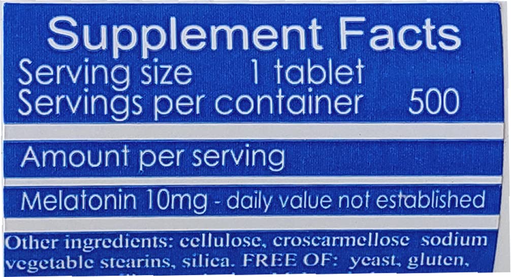 Melatonin 500 count 10mg Quick Dissolve Vegan Super Strength — Amazon image 2