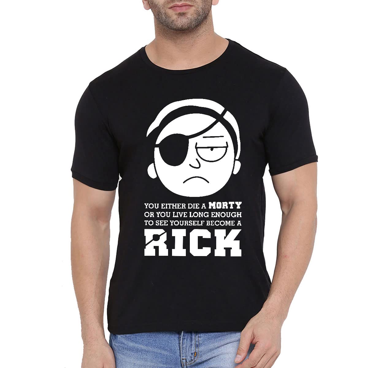 Morty Printed T-Shirt for Men Quote t Shirt | Rick and Morty Printed T Shirt | 100% Cotton T Shirt | Anime T-Shirt