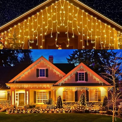 Generico Tenda Luminosa Natalizia BIANCO CALDO 10m x 60CM 300led PROLUNGABILE