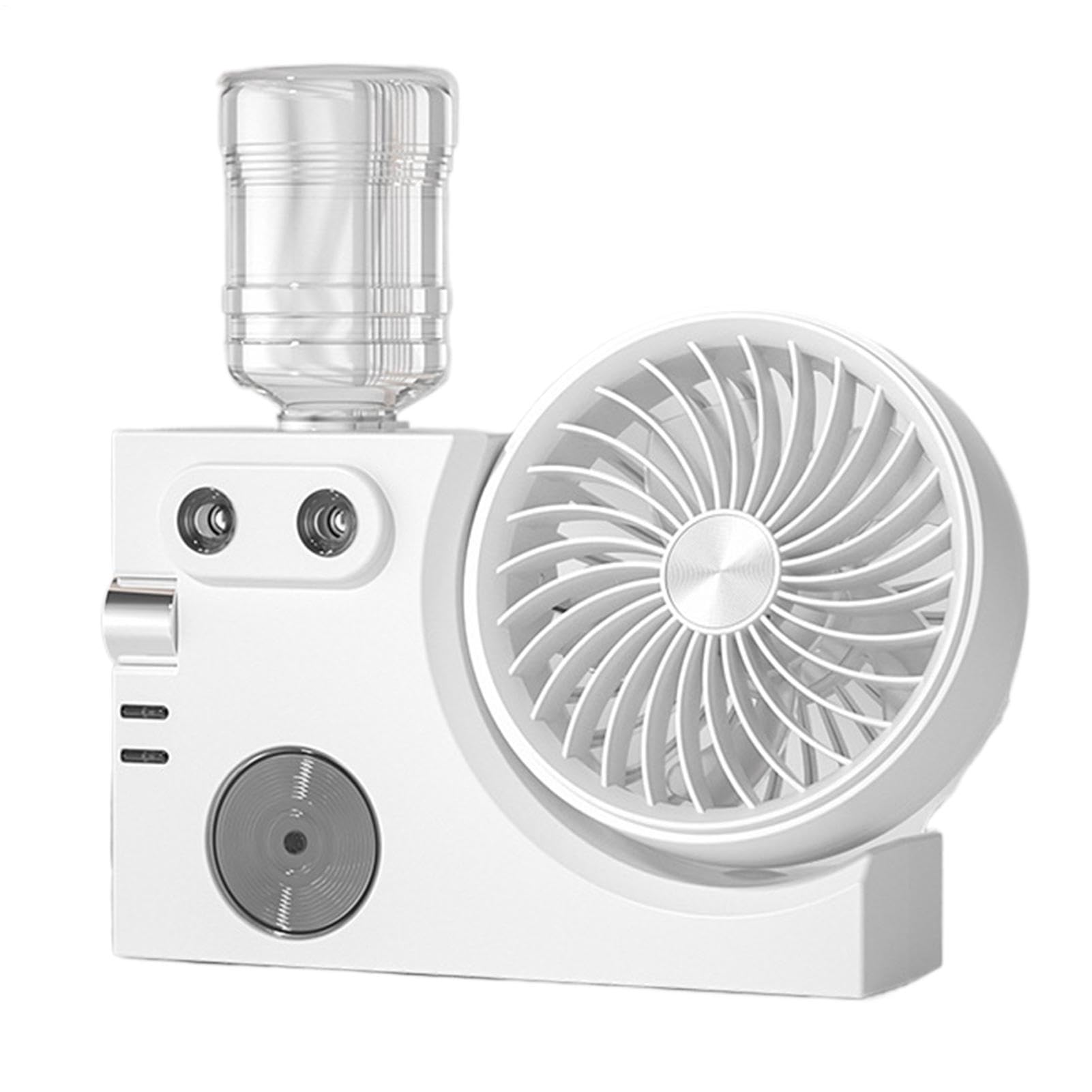 Ventilateur avec Fonction Brumisation Refroidisseur Rechargeable par USB | Ventilateur Brumisant Portatif pour Chambre à Coucher Dortoir Bureau Estival Maison Intérieur Bureau