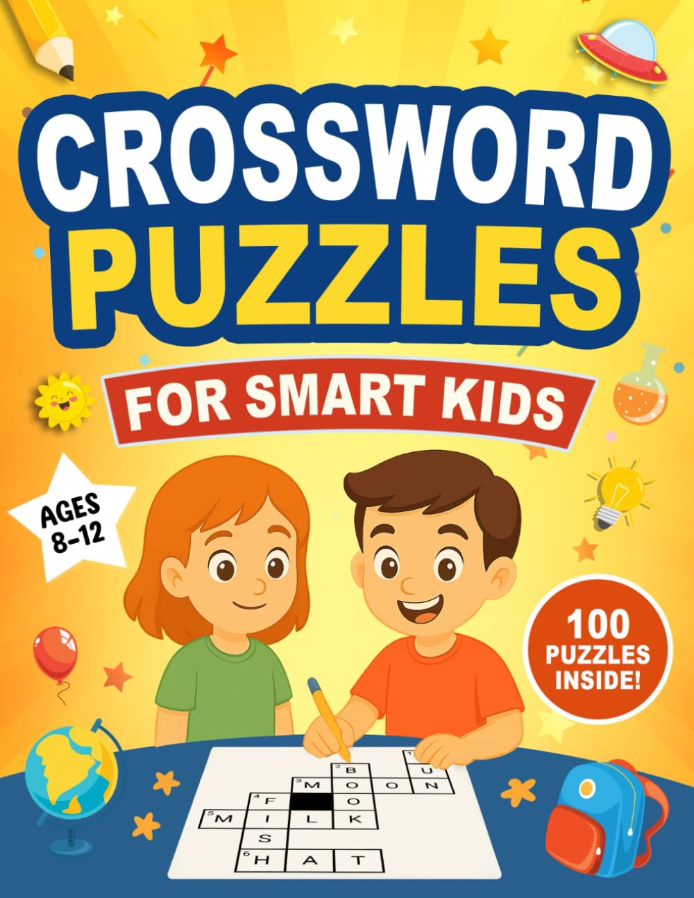 Amazon.com: Crossword Puzzles for Kids Ages 8–12 | 100 Fun ...