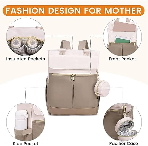 Miniatura 8 de Práctica bolsa de pañales de poliéster Diseño ergonómico Compartimentos de acceso rápido Mochila de mamá ideal para madres ocupadas