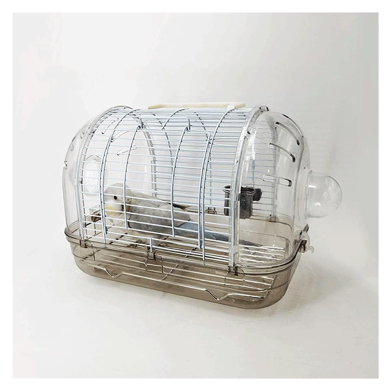 Pajarera， Jaula for pájaros Transparente portátil con chasis Desmontable,Jaula de Vuelo for pájaros pequeños con asa comedero de Acero Inoxidable-Decoración Transparente