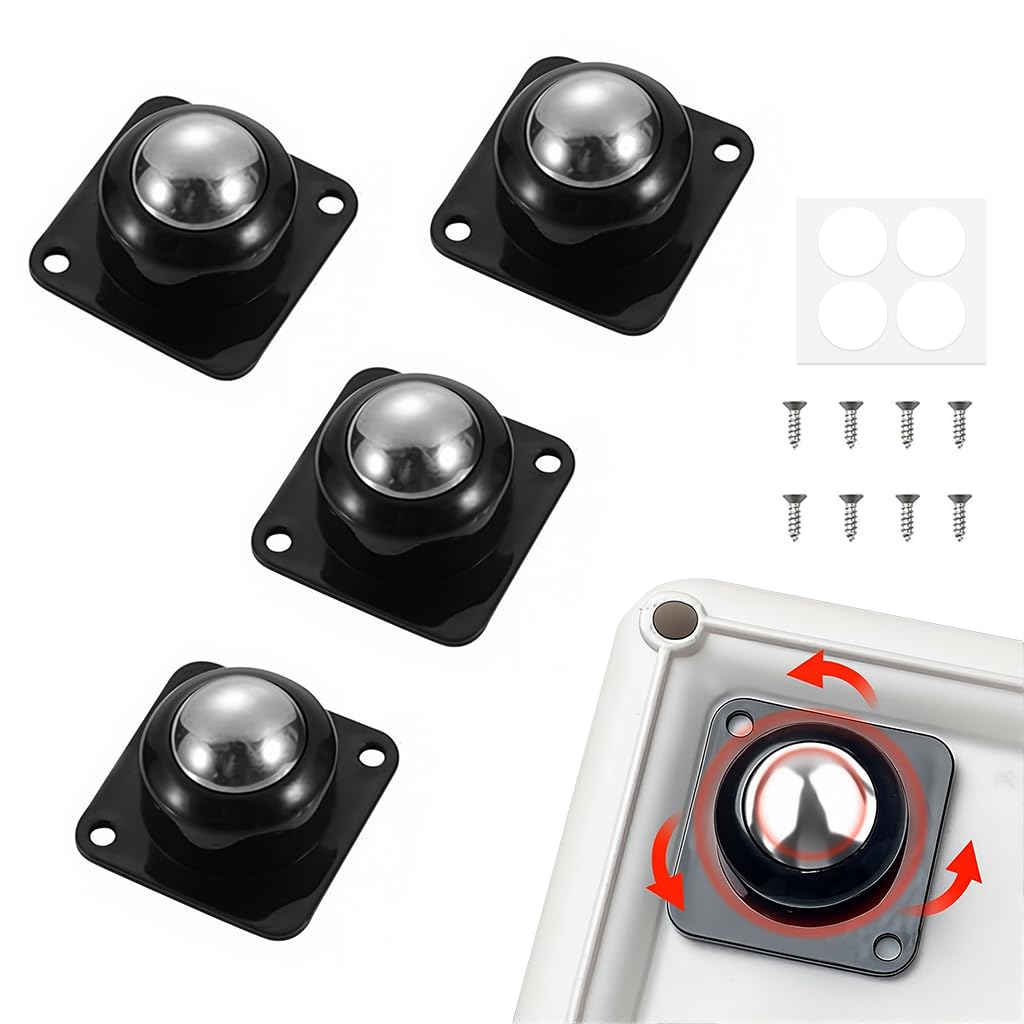 HASTHIP® 4pcs Caster Wheel Self Adhesive Caster Wheel 360° Swivel Wheels for Furniture, Small Appliance, DIY Modification Moving Table Heavy Duty Caster Wheels 200Kg Loading Capacity-image-14
