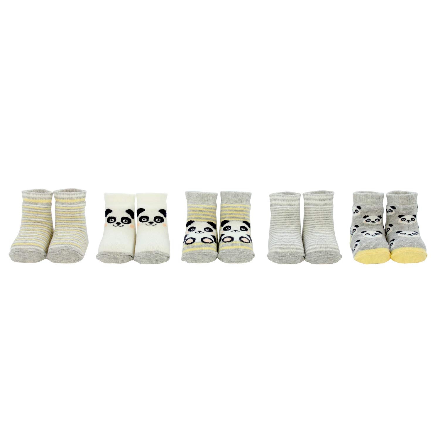 Roly-Poly Panda 5 pares de calcetines recién nacidos + caja de regalo