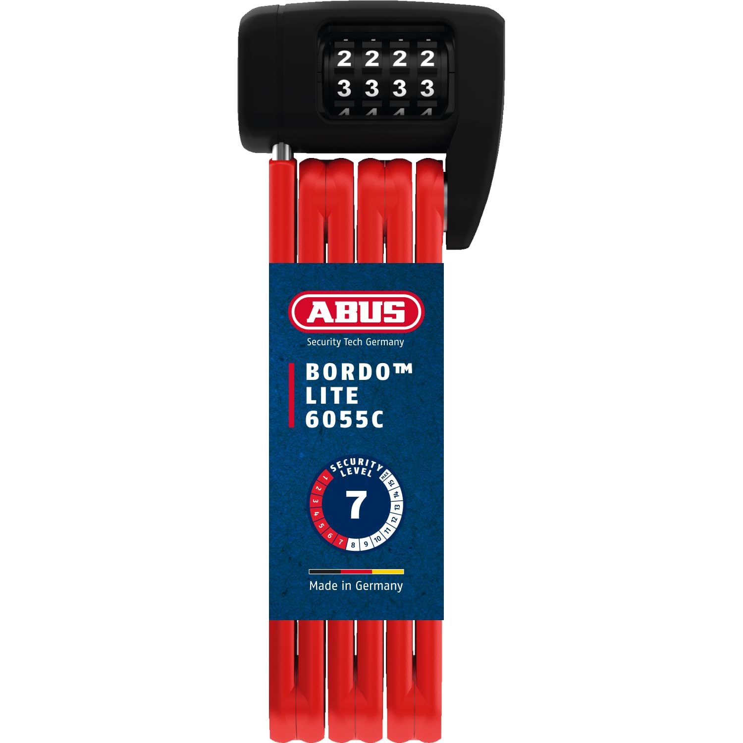 ABUS Bordo Lite 6055C SH Cerradura Plegable - con Estribo y código de combinación - Cerradura de combinación extraligera de Acero Especial - Nivel de Seguridad 7