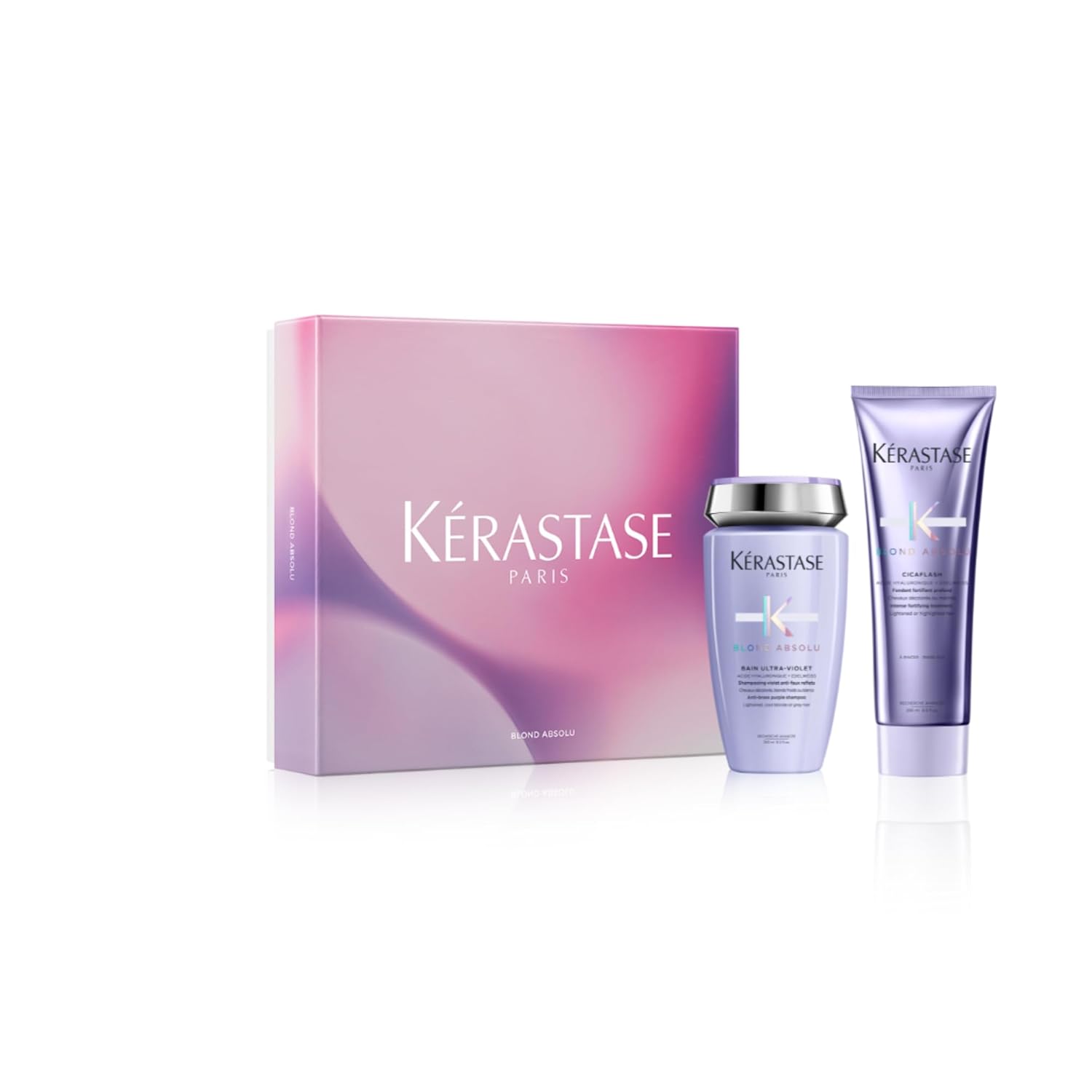 Kérastase Blond Absolu Anti-Brass Shampoo and Hydating Conditioner Set | Lightened, Highlighted, Grey Hair | Neutralizes Brassy and Yellow Undertones | Hydrates and Protects