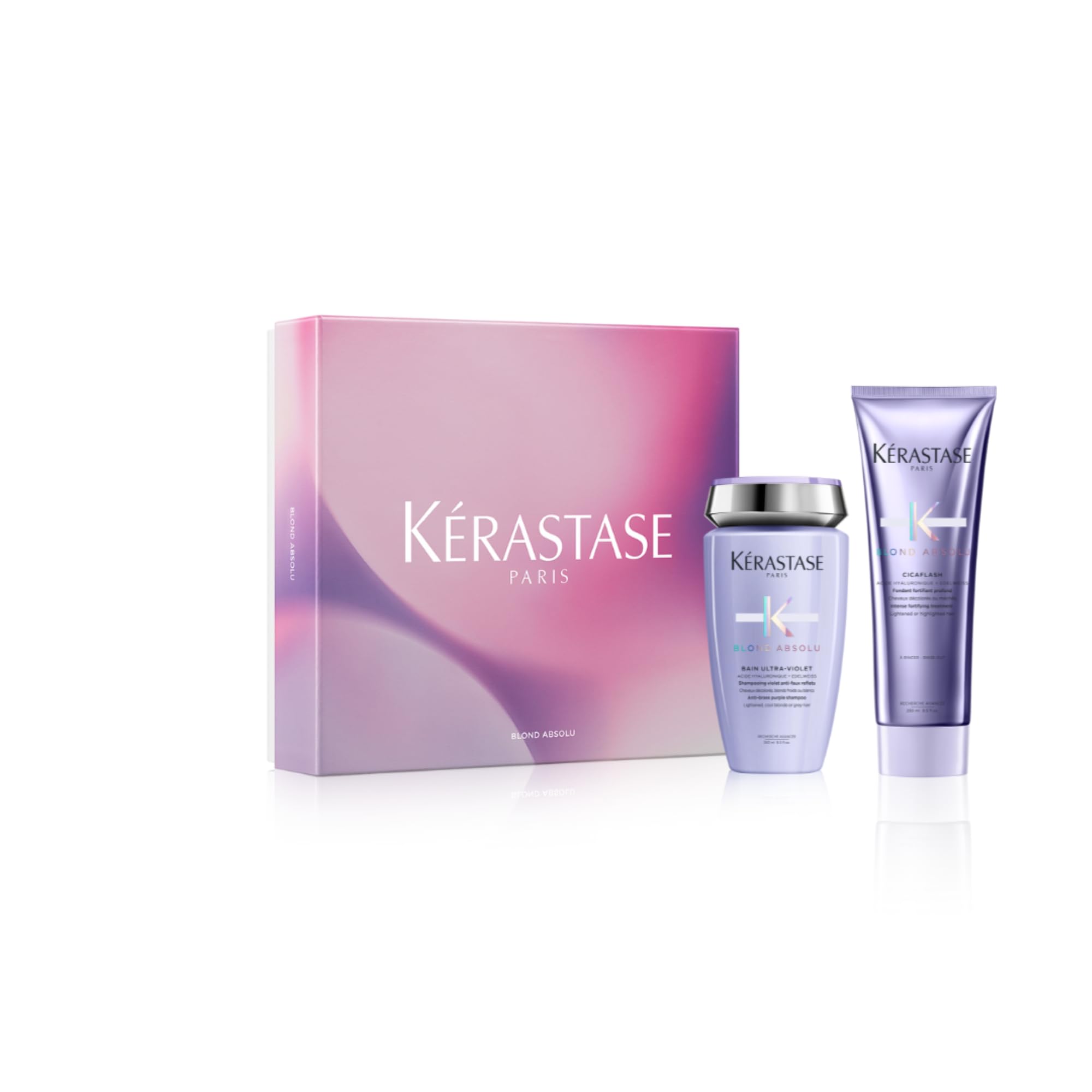 KerastaseBlond Absolu Anti-Brass Shampoo & Hydating Conditioner Set For Lightened, Highlighted and Grey Hair - Neutralizes Brassy and Yellow Undertones With Hyaluronic Acid