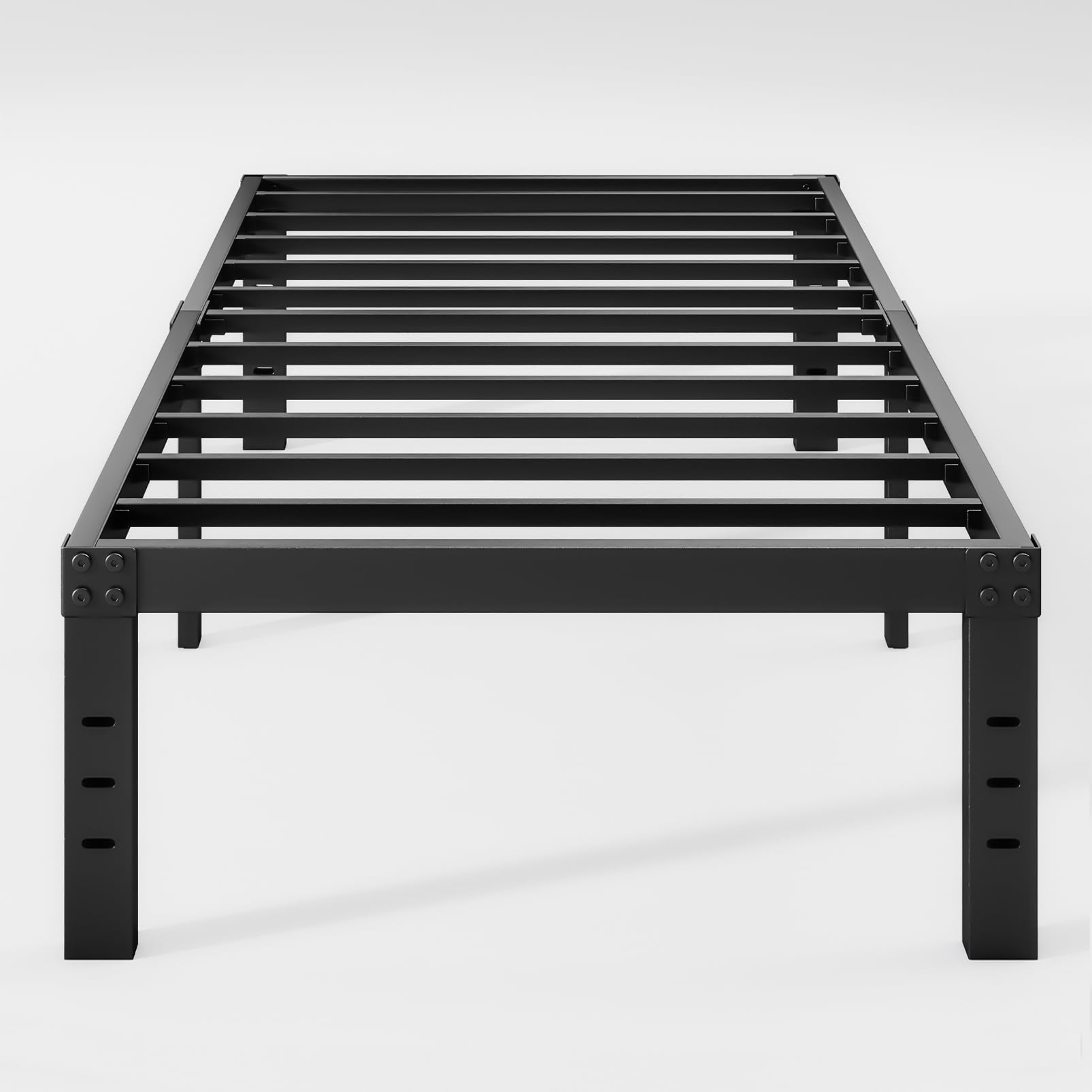 Twin XL Metal Platform Bed Frames with Round Corner Legs, 3000 LBS Heavy Duty Steel Slats Support, Noise Free, No Box Spring Needed, Easy Assembly