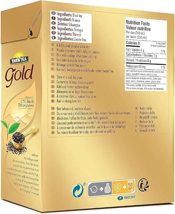 Tata Tea Gold Loose Leaf Tea - 900G | Authentic Indian Chai | Rich and Aromatic Black Tea | Premium Export Pack Grocery King
