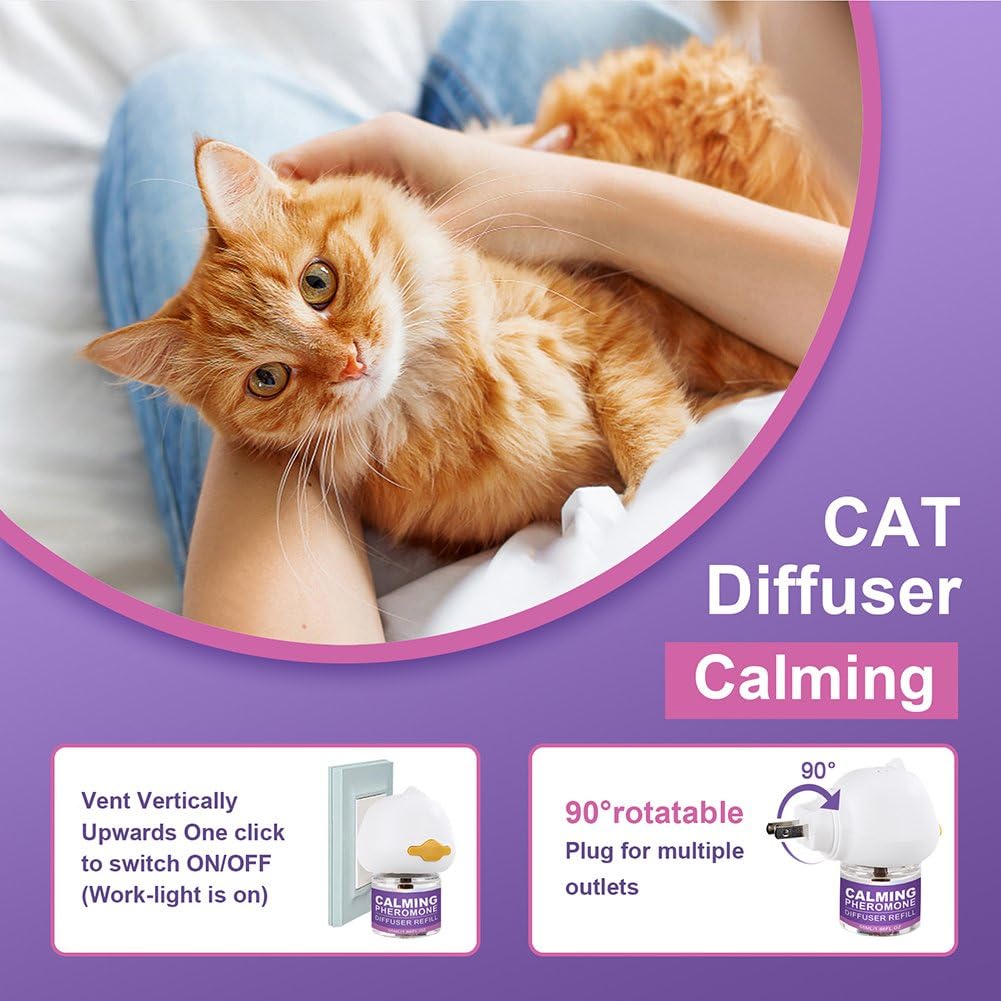 Cat Calming Diffuser Refill Kit - 35 Days Pheromone Formula to Relieve Stress, Reduce Scratching, Urine Spraying & Hiding - for Cats & Kittens - image 6