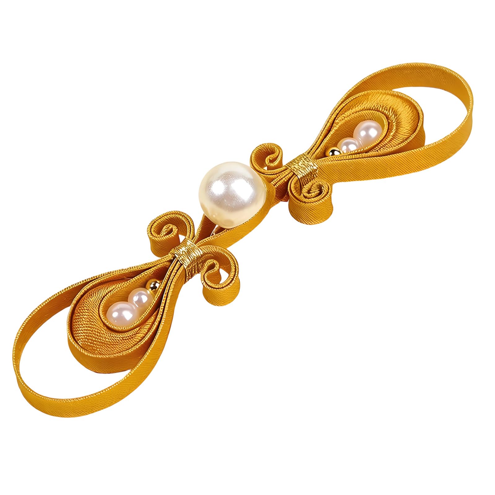 Zeiwohndc Gilt Delicate Satins Fabric Knot Button Decoration With Golden Pearls For Ethnic Garments Chinese Fashion Sewing Accessories