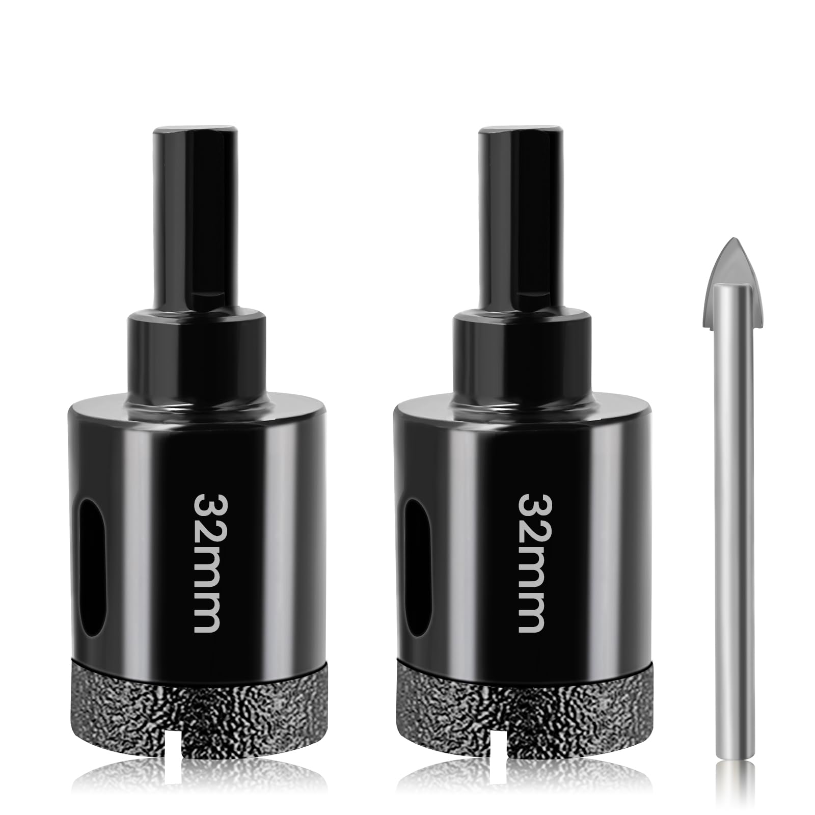 32mm Diamond Hole Cutter Josaton 2Pcs Dry Tile Hole Saw Set for Glass Porcelain, Tile, Marble, Ceramic, Granite