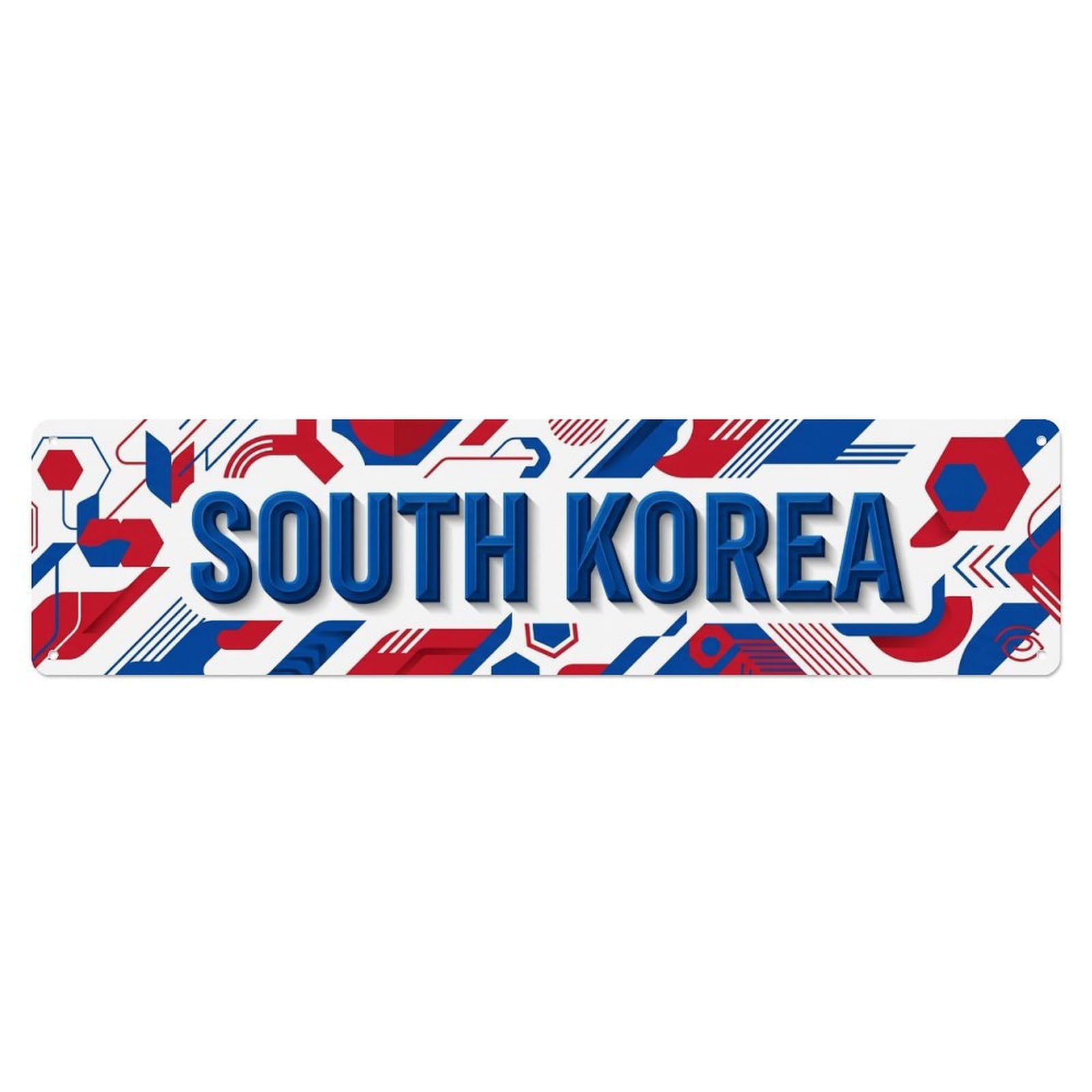 Vintage South Korea Flag Pattern Metal Tin Sign
