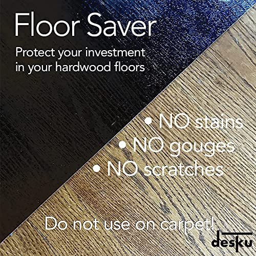 Image of Office Desk Chair Mat - PVC Mat for Hard Floor Protection, Black, 46 Inches x 60 Inches, Made in The USA, Home Office Supplies, Made in The USA