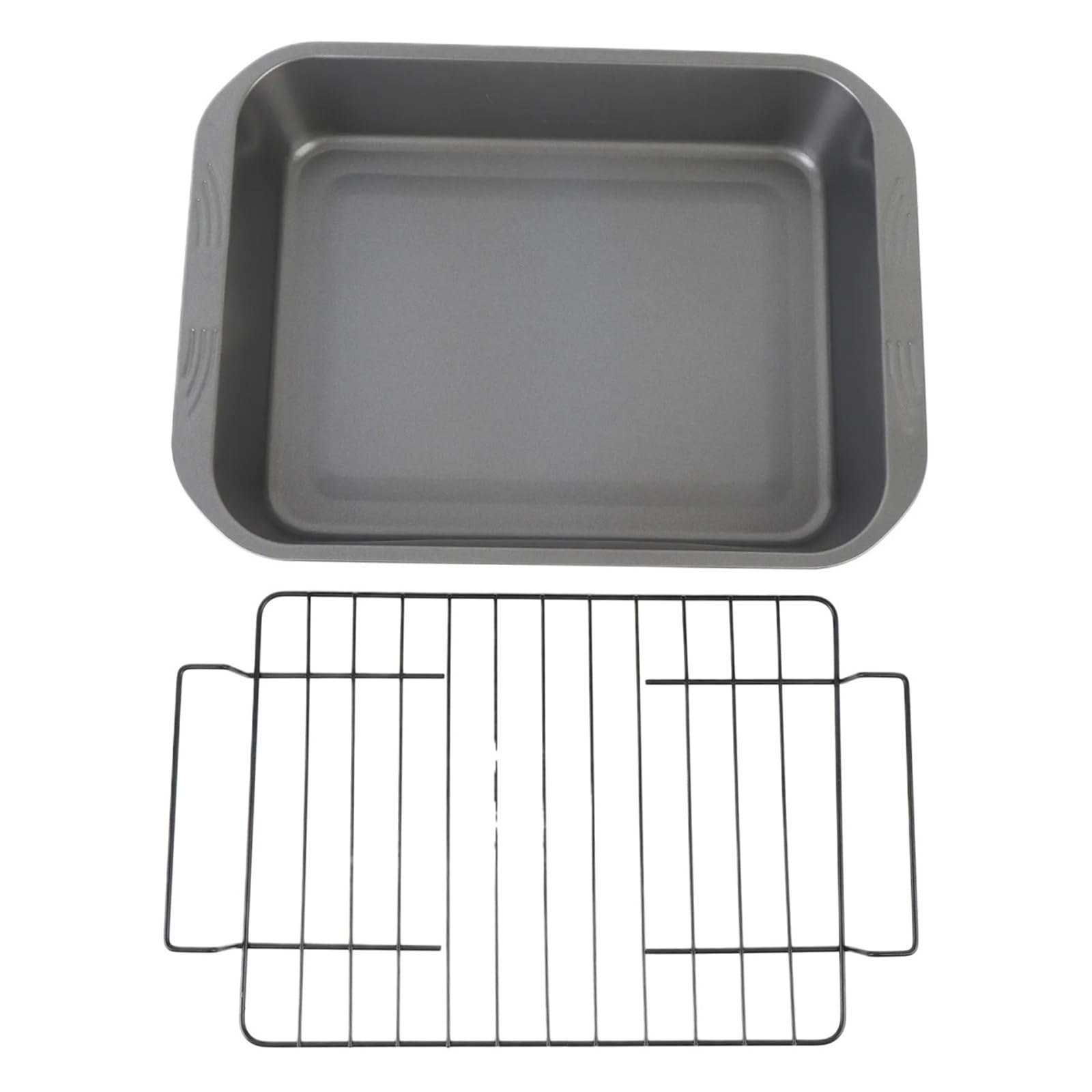 Plat à rôtir antiadhésif rectangulaire avec grille en acier au carbone pour four