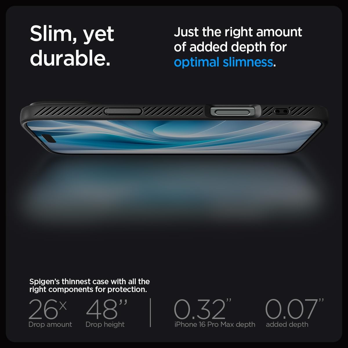 Spigen Liquid Air Designed for iPhone 16 Pro Max Case and Lock Fit Designed for Apple Watch Ultra 3/Ultra 2/Ultra 49mm Case