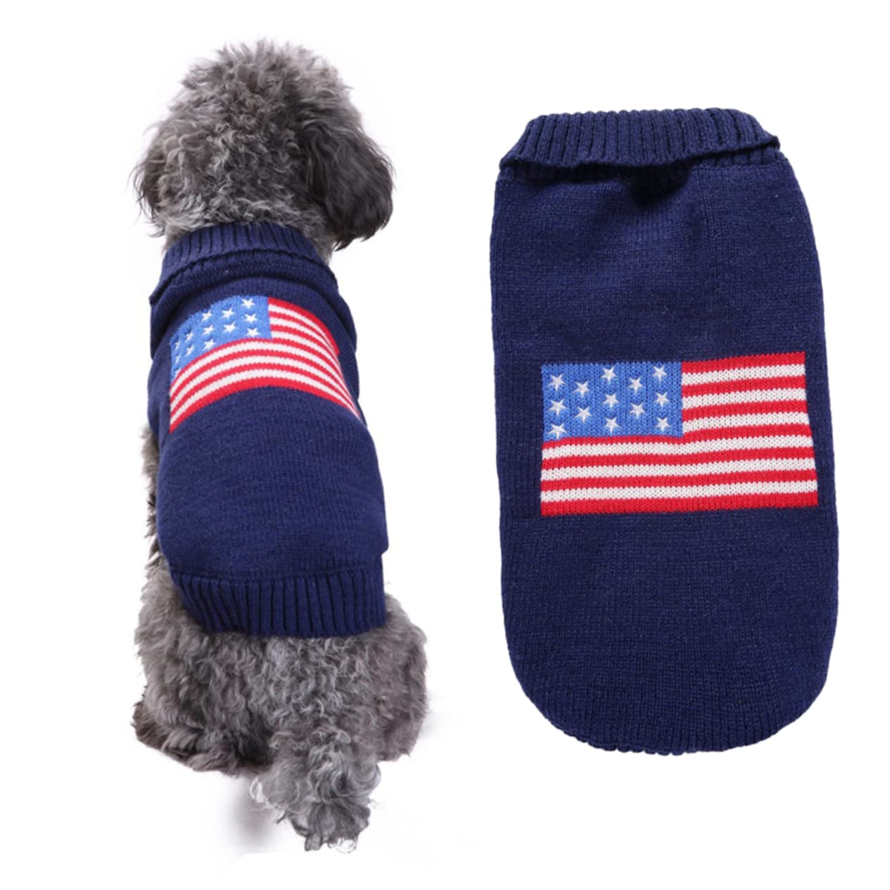 POPETPOP 3 Pz Felpa con Cappuccio Calda per Cani Costume Natalizio per Cani Brutto Maglione Natalizio per Cani Cappotti e Maglioni per Cani Natale del Cane Stati Uniti Marchio della Marea