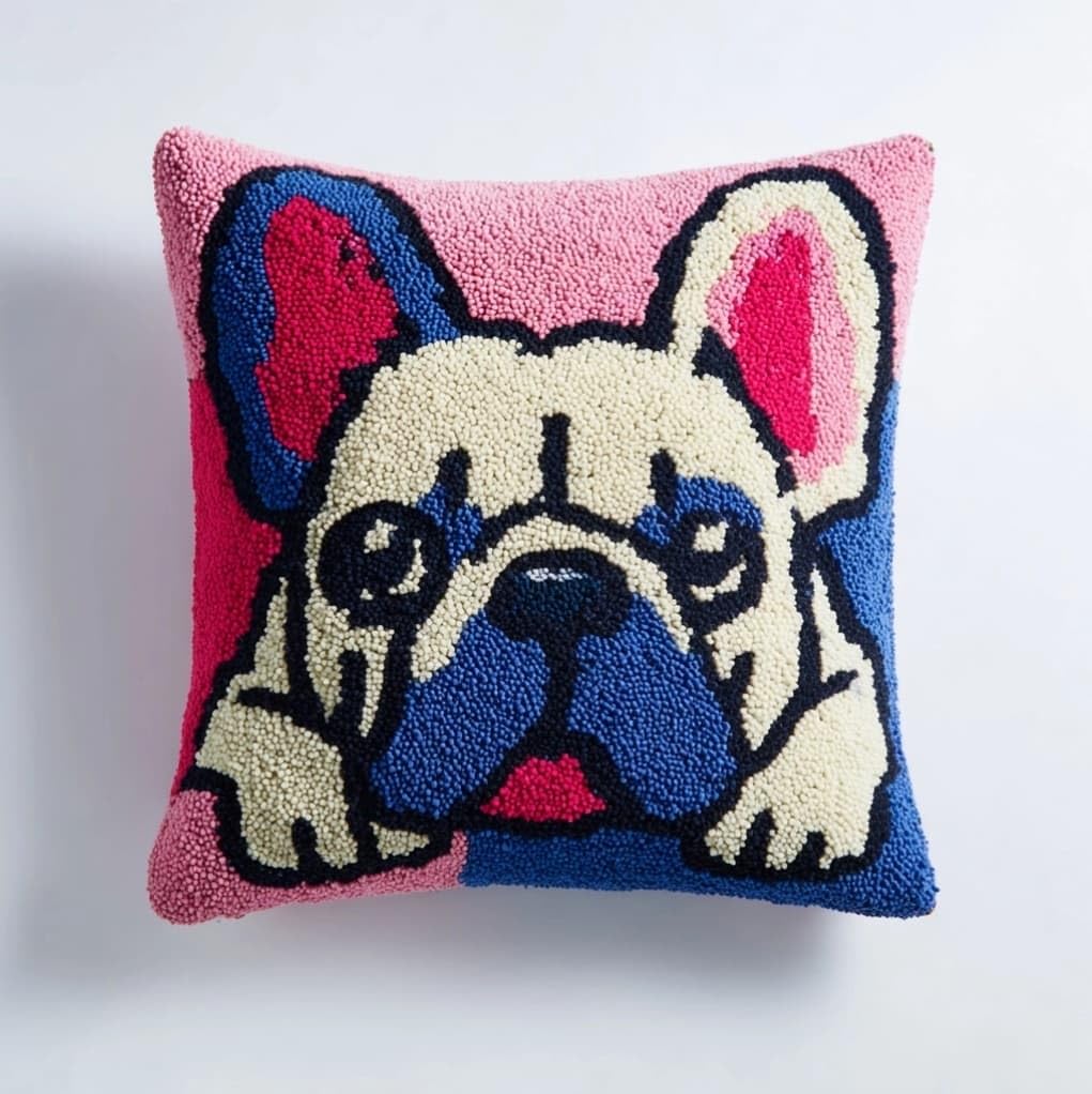 AxiangziK Latch Hook Needlecraft Pillow Kit,French Bulldog
