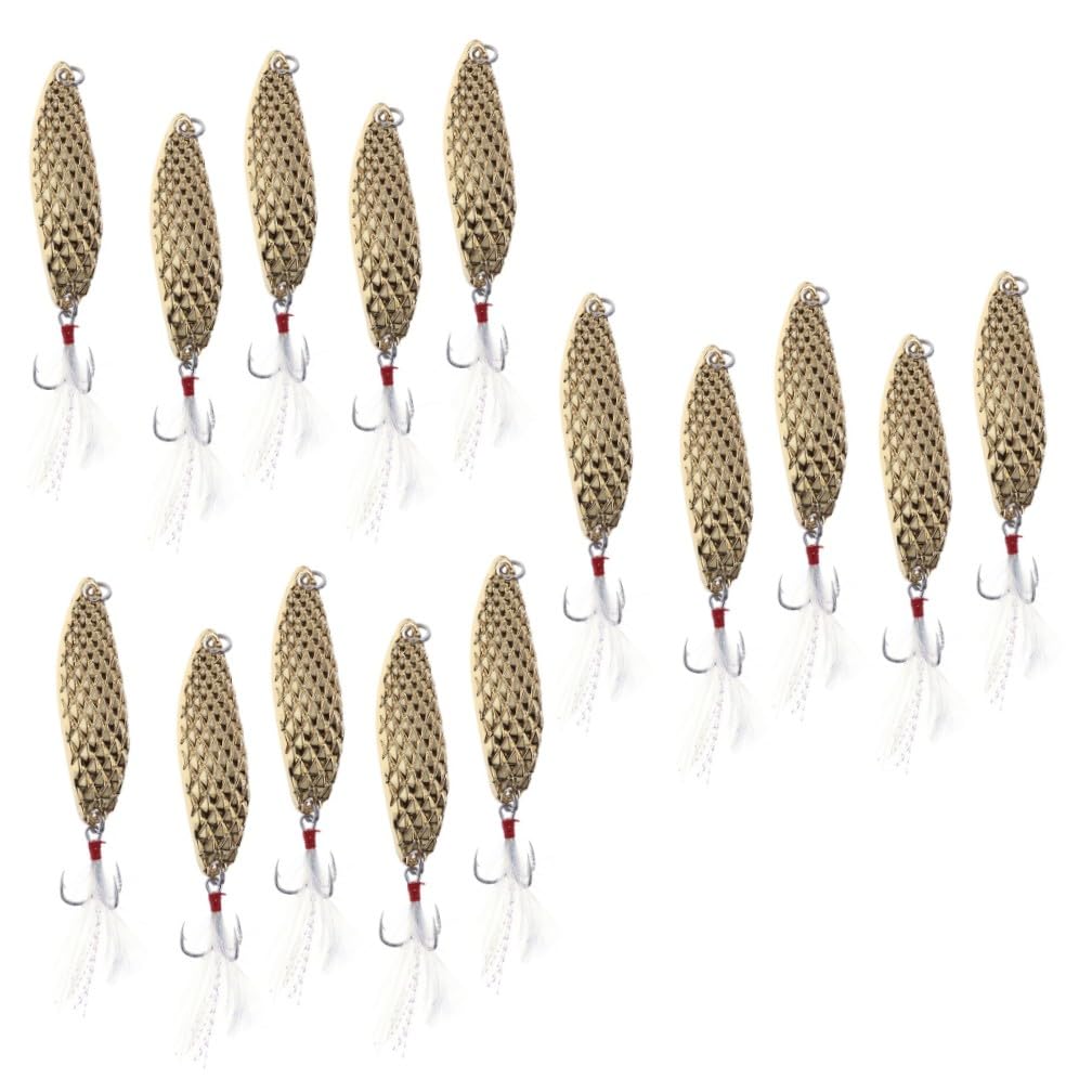 Kisangel 10 Pièces appâts pour la pêche swimbait leurres de pêche en métal leurres de pêche avec hameçons Bar rayé Bouche de pêche leurre Paillettes Faux appât