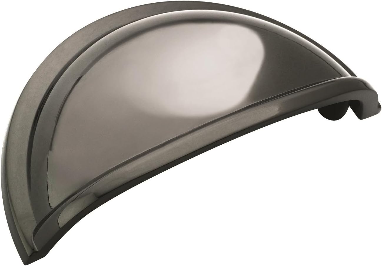 Amerock | Cabinet Cup Pull | Black Nickel | 3 inch (76 mm) Center to Center | Cup Pulls | 1 Pack | Drawer Pull | Drawer Handle | Cabinet Hardware